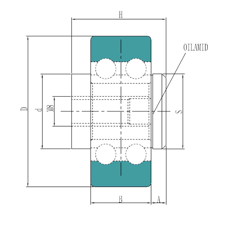 Bearing adjustable with OILAMID insert