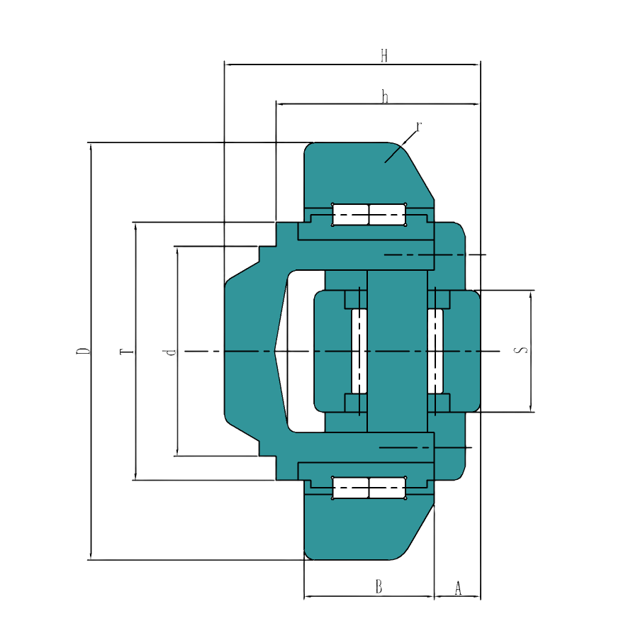 Type PR Axial Bearing adjustable by shims