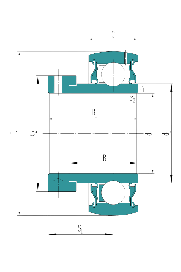  Insert bearings with an eccentric locking collar, inch shafts