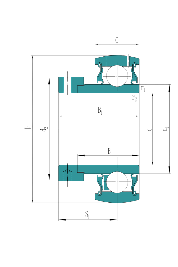 Insert bearings with an eccentric locking collar, metric shafts