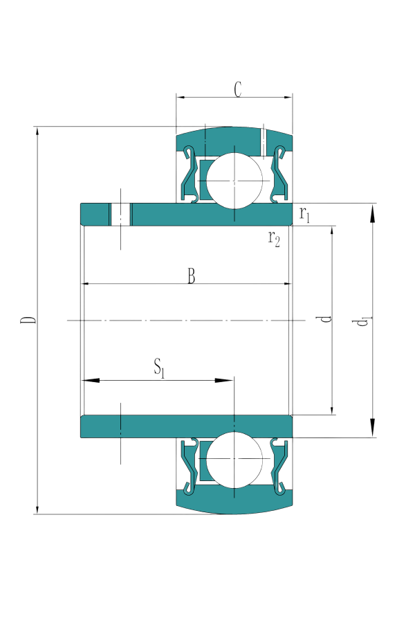 Insert bearings with grub screws, inch shafts