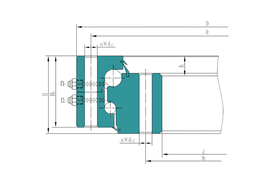 Double-row Ball Slewing Bearing with Different Ball Diameters