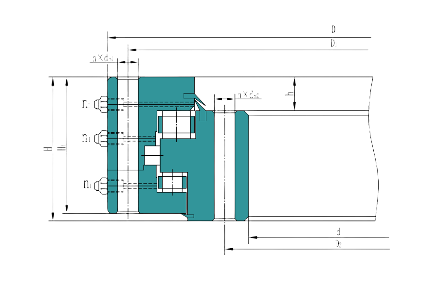 Three-row Cylindrical Roller Combined Slewing Bearing